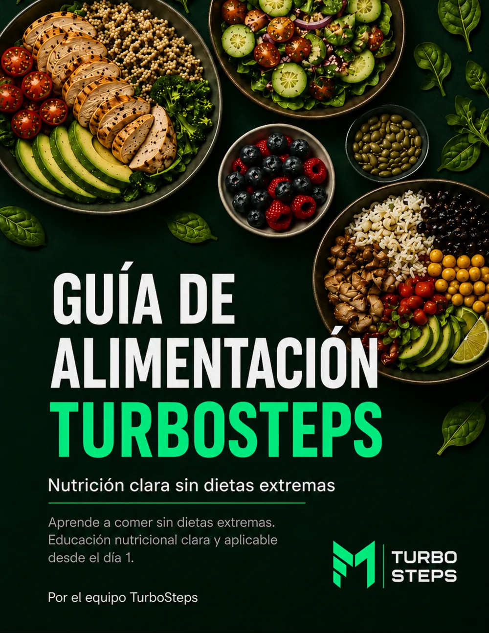 Guía de Alimentación TurboSteps · Nutrición clara sin dietas extremas